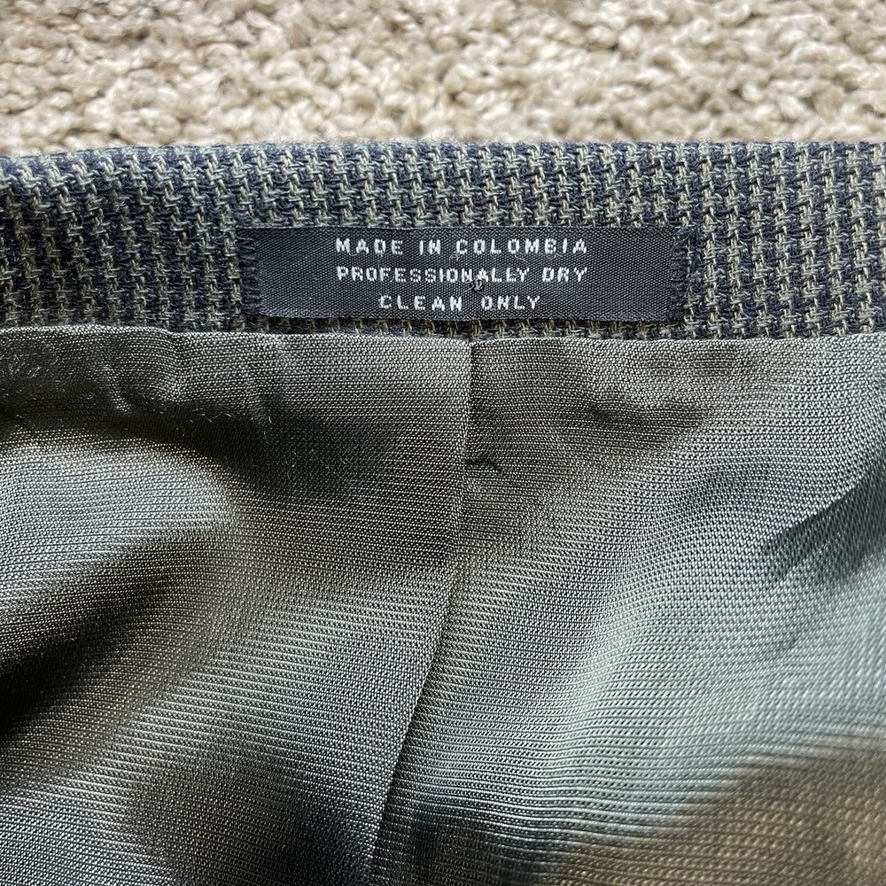 Oscar de la Renta Mens 42L Wool Sport Coat Blazer Grey Houndstooth 3-Button - Picture 6 of 9